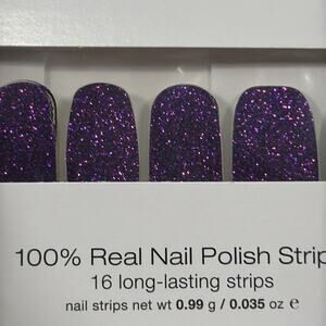 NWT Color Street "Ibiza Nights" Purple Glitter Nail Strips